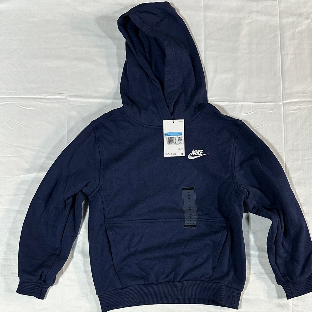NEW Youth Nike Club Fleece Hoodie. Multiple Kids Sizes. Dark Blue, NWT